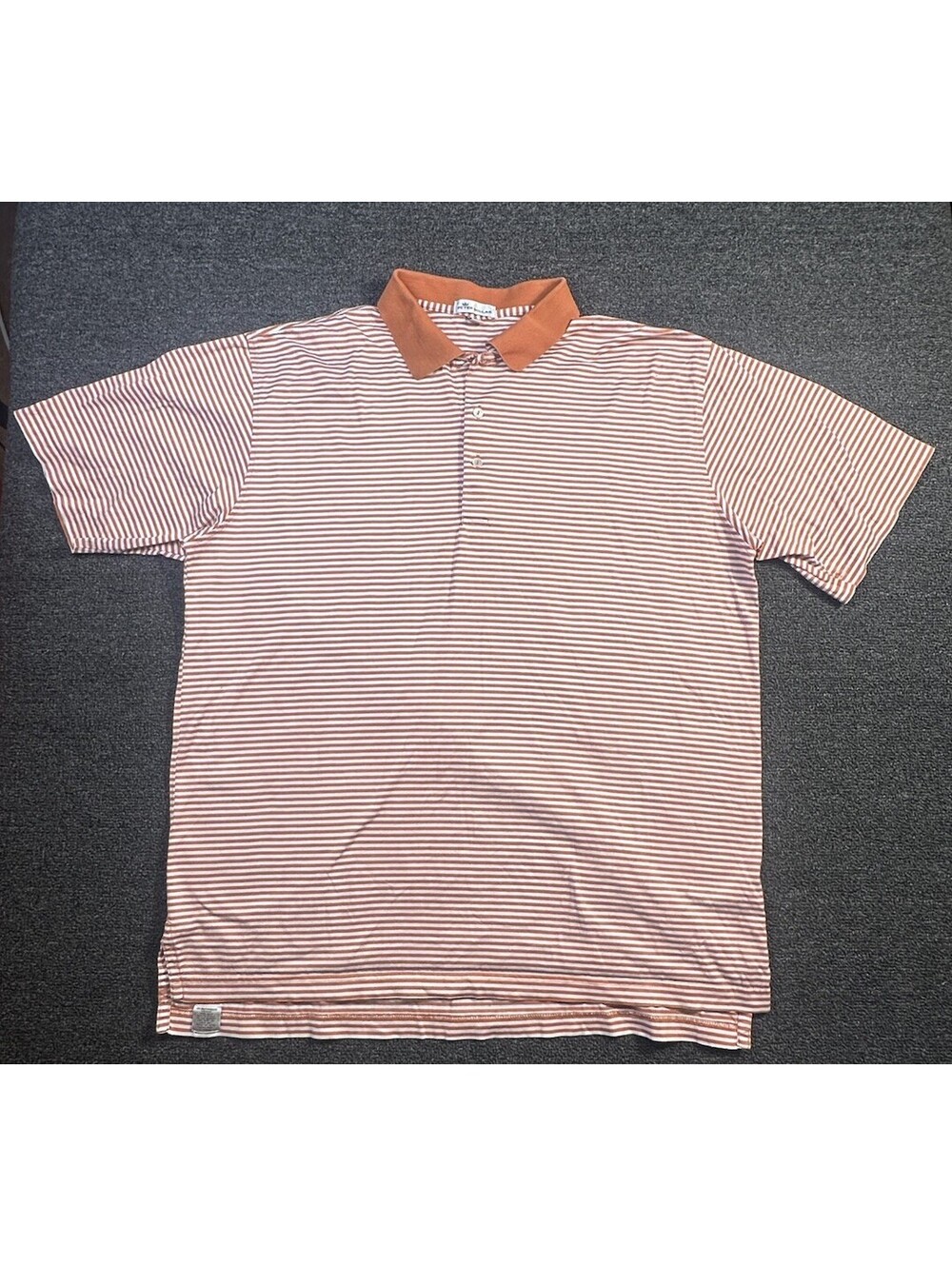 Peter Millar Polo Shirt Men XL Orange White Golf 100% Cotton